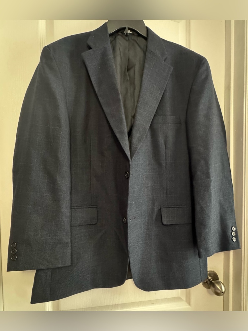 Classic Men's Dark Navy Blazer - Tailored Two-Button Jacket